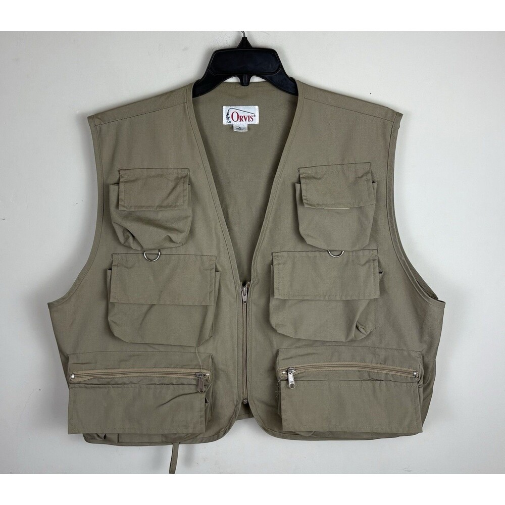 Vintage Orvis Fly Fishing Vest / Beige / Size XL
